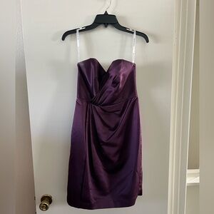 David’s Bridal strapless purple bridesmaid dress size 2